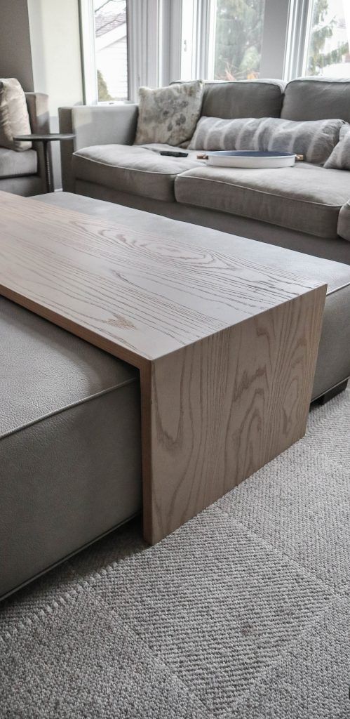 20x15.5x56.75 ottoman coffee table top ash mitered corners no distress clean edge Cerused whitewash flat 2