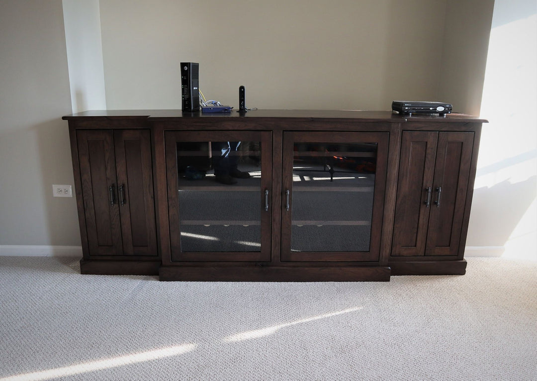 20x90x36 media center 3-4 dist 3-4 dist edges and trim american walnut med satin