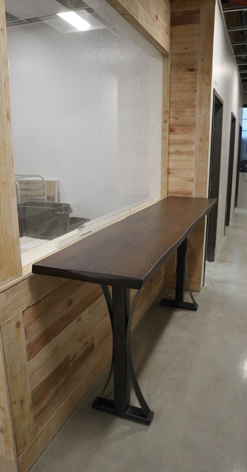 20x96x2 Metal Arched Base Ash Old Museum Satin Natural Steel Base