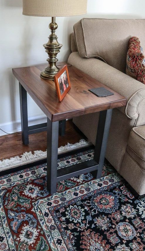 27x17 side table top thick top wolid walnut natural wavy edge minimal distress natural flat 2