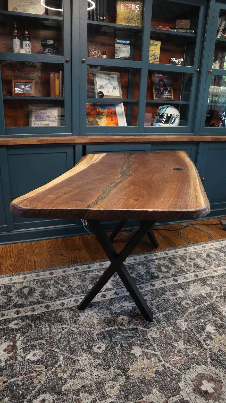 30x50x28 Metal-X Walnut Slab Natural Flat Flatter Black Base