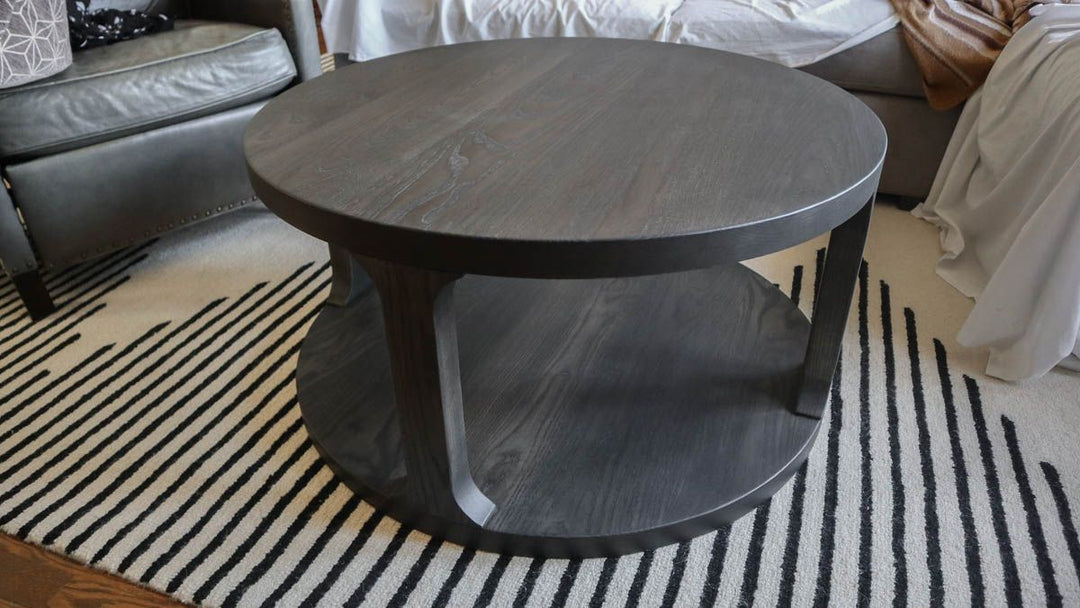 36x18 coffee table with platform thick top all ash clean edge no distress Dark Knight flat 2