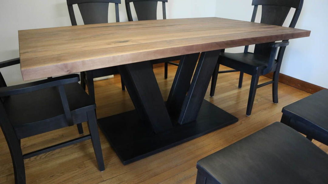 40x72 Marks Walnut - Top Ash - Base Thick Top Clean Edge No Distress Natural - Top Black Espresso - Base Flat Ramsey Brown Maple Black Espresso Flat