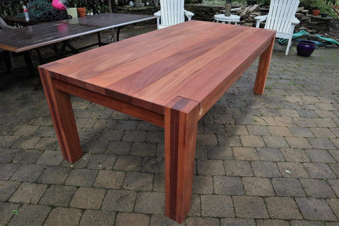42x84x30 outdoor flush leg african mahogany minor gaps 3 distress straight edge natural color no stain outdoor seal 2 - 1280x853