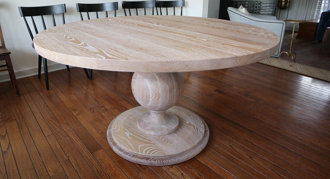 55 Rogers ash platofrm thick top clean edge no distress no grooves Natural Earth w White Cerused flat