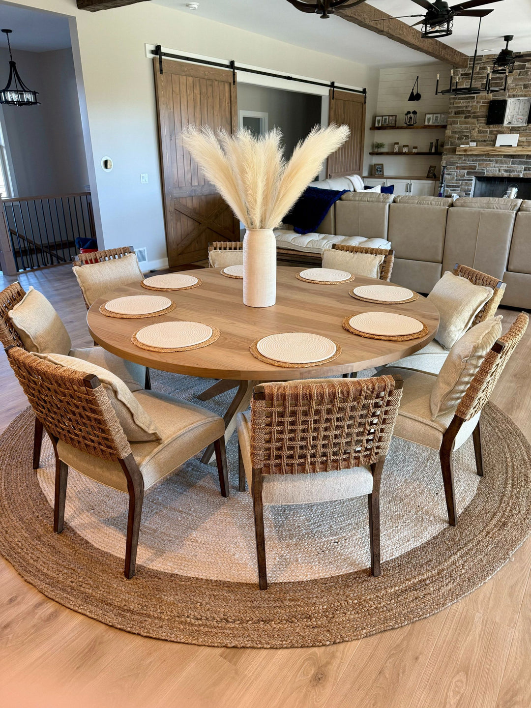 72 Brewer Hickory Thick Top No Apron No Distress Seashell Flat