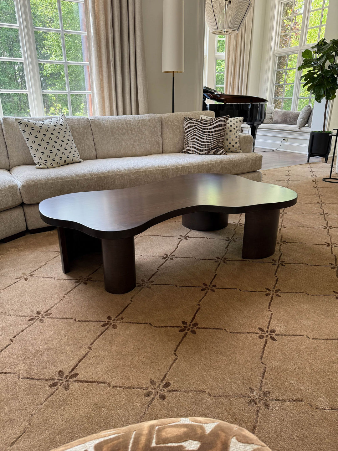 Barrington Hills 40x64x16.5 Custom Coffee Table Hard Maple Briar Satin