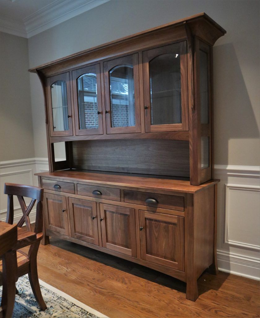 Breckenridge Hutch 20x78x80 4 door design upper and lower portion solid walnut satin