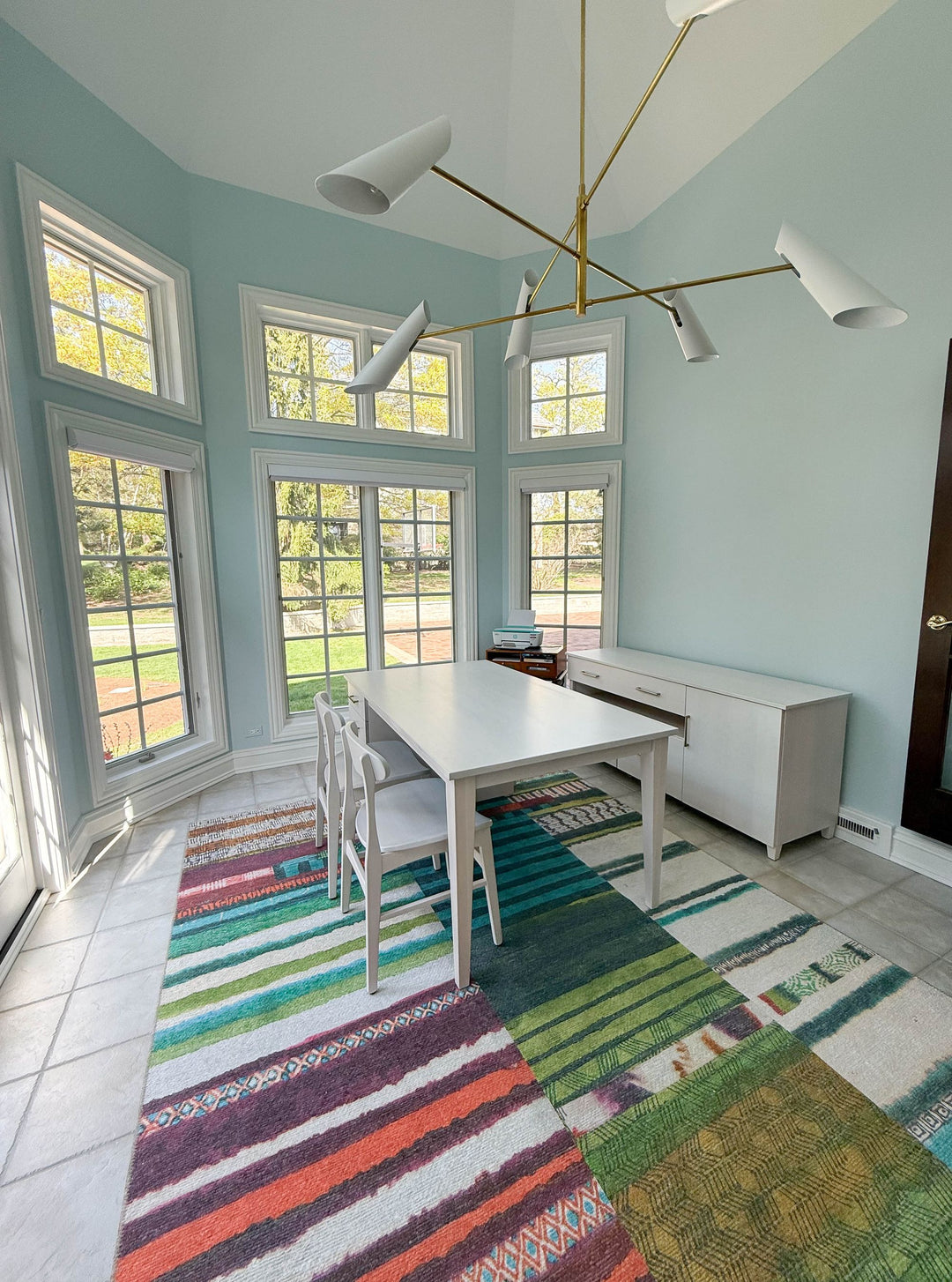 Burr Ridge 20x66x30 Credenza 36x66x30 Desk Marque Side Chairs Hard Maple Whitewash with Heavy Glaze Flat