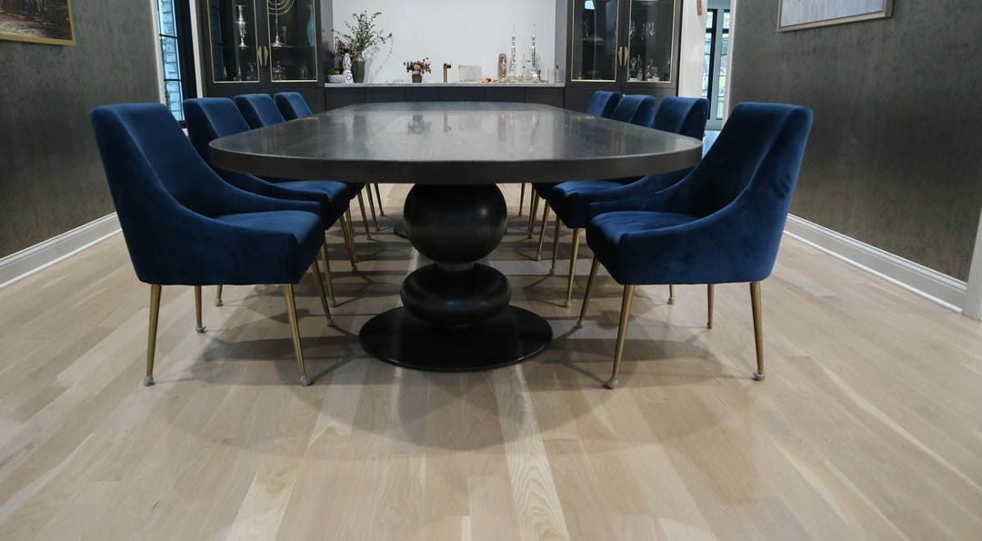 Chicago 51x144x30 custom stacked sphere base ash racetrack oval thick top Dark Knight satin 2-18 drop-in 4