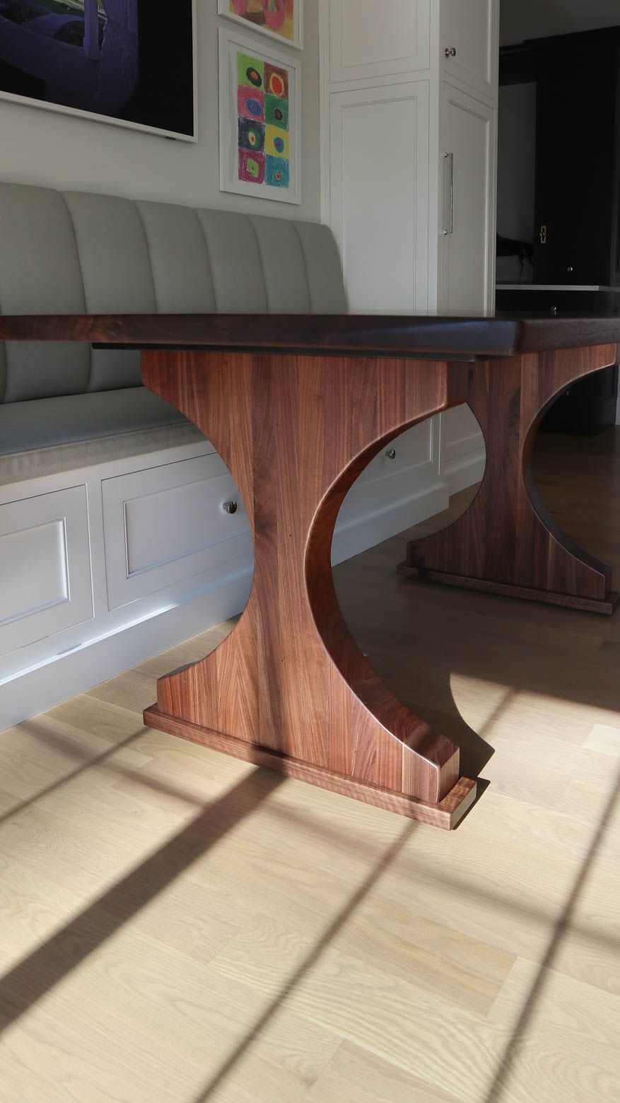 Deerfield 42x72x30.5 Crescent walnut standard top no apron Natural Wavy Edge Minimal Distress Natural satin