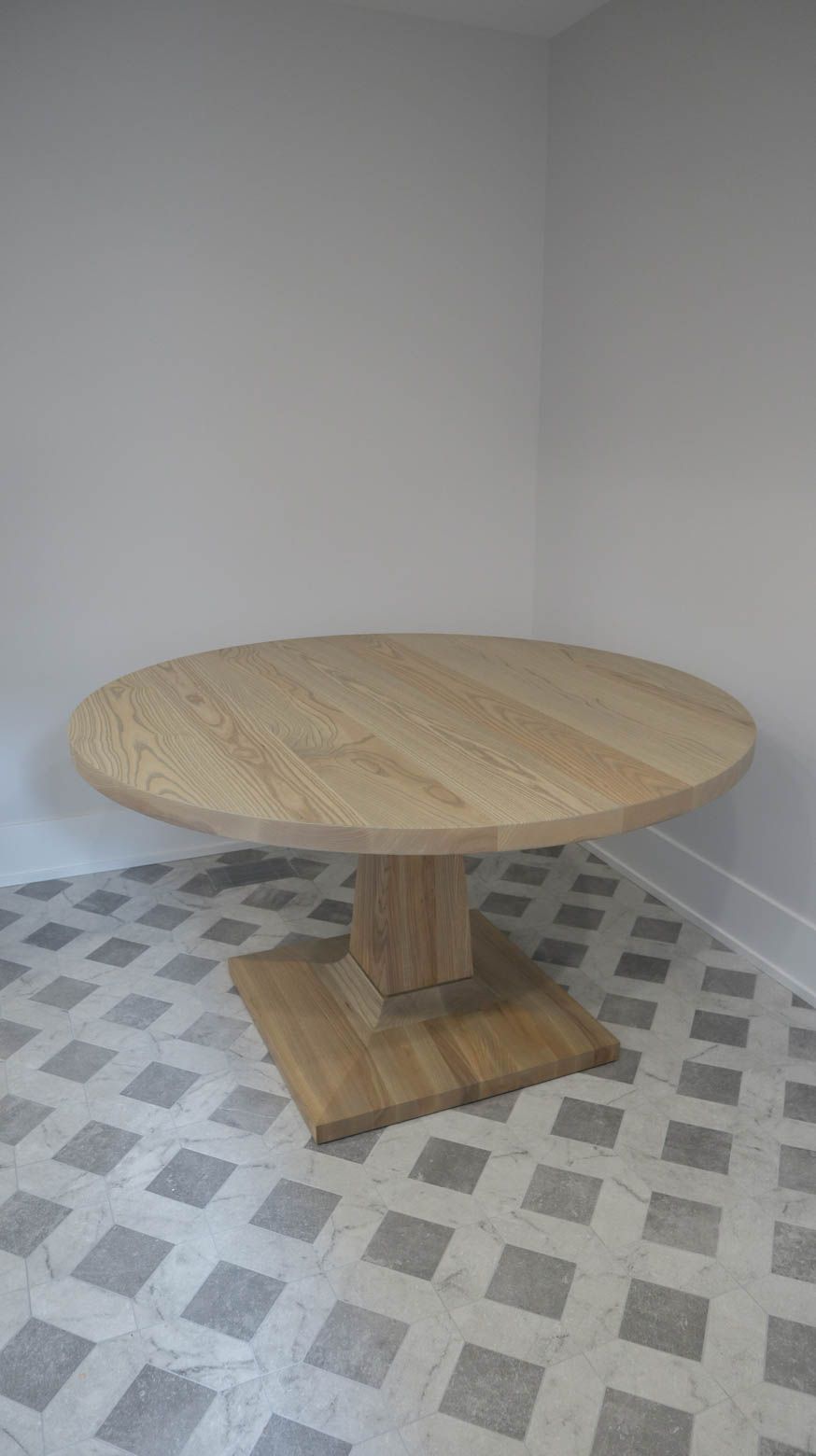 Elmhurst 54 custom base thick top ash clean edge no distress Seashell Flat 1