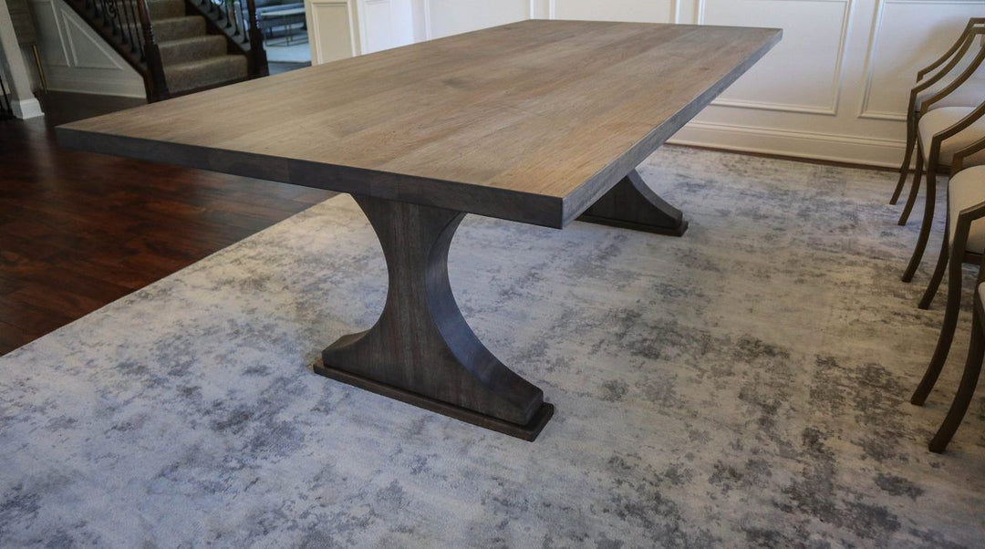 Frankfort-44x90-Crescent-4inch-hickory-no-cross-brace-clean-edge-minimal-light-distress-no-grooves-thick-top-no-apron-50-50-walnut-gray-prado-flat