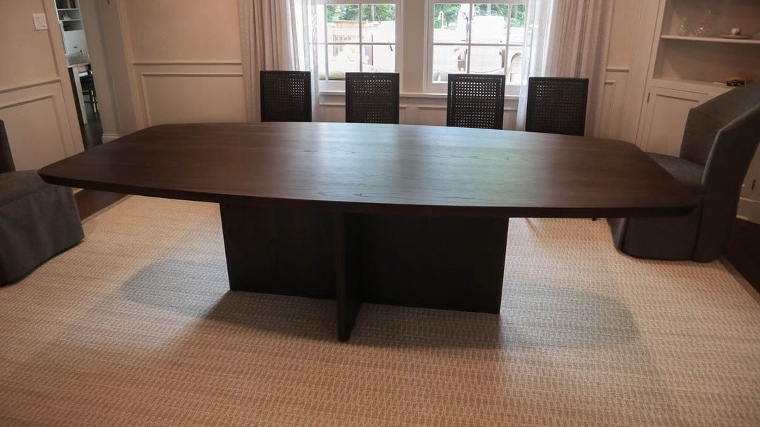 Glencoe 52x102 custom base ash boat shape bevel-rounding underside Briar flat