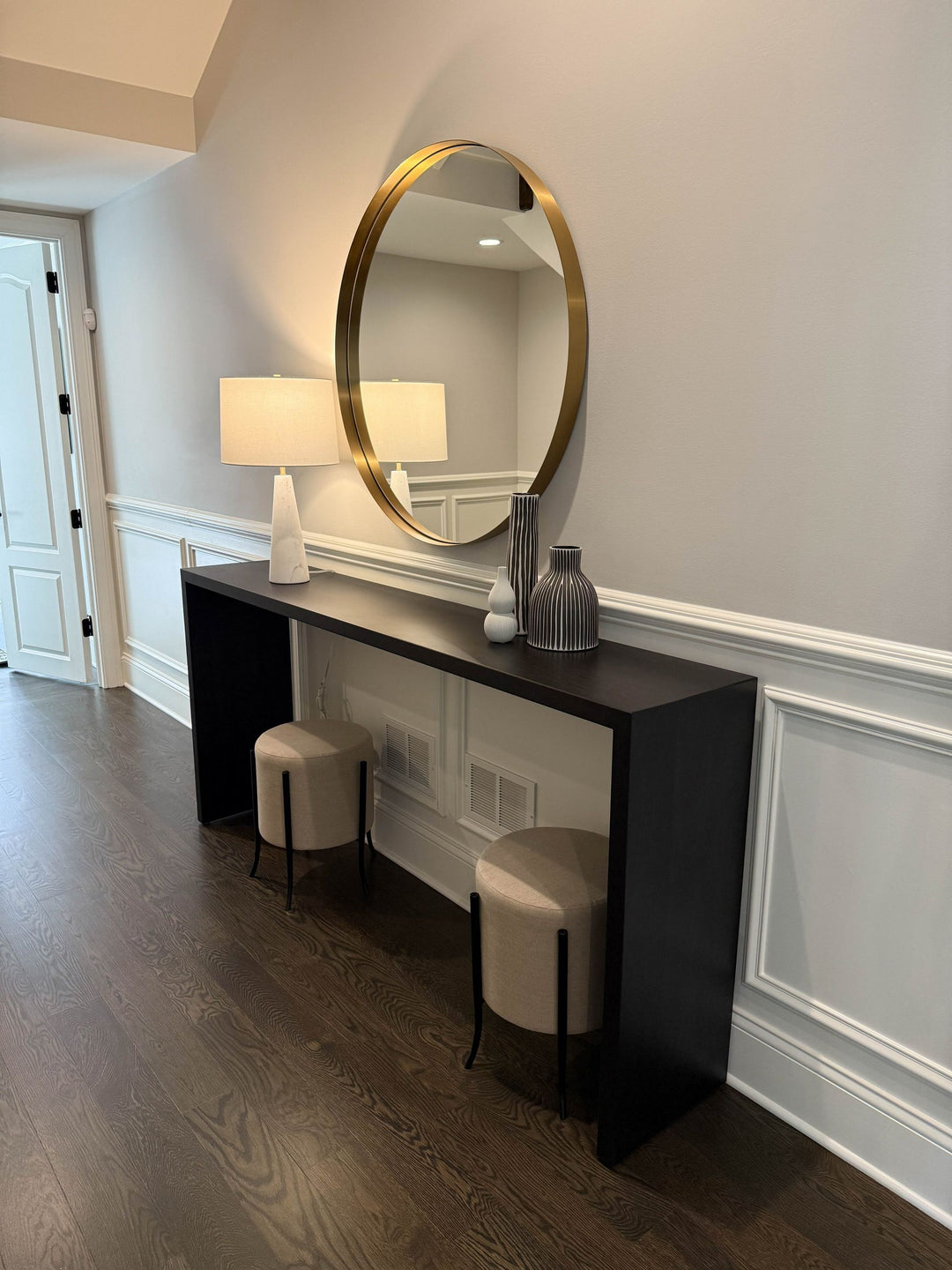 Hinsdale 15x80x37 Waterfall Console Hard Maple Black Espresso Flat