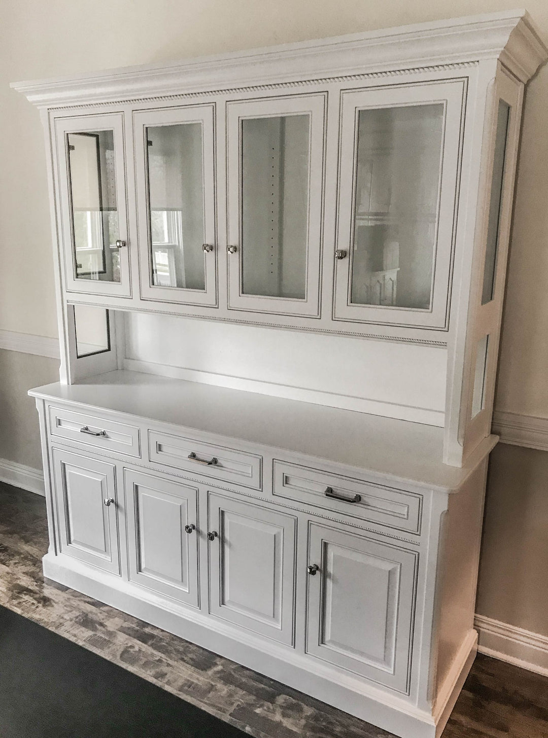 Hinsdale 42x90 franklin 9.5 thick top qsro clean edge no dist custom color flat 2-18 leaves siesta hutch bm white flat