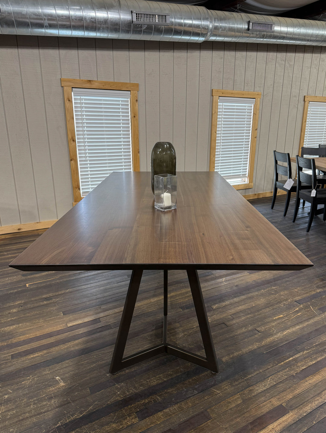 |#180| WALNUT TRI-FLECTION TABLE