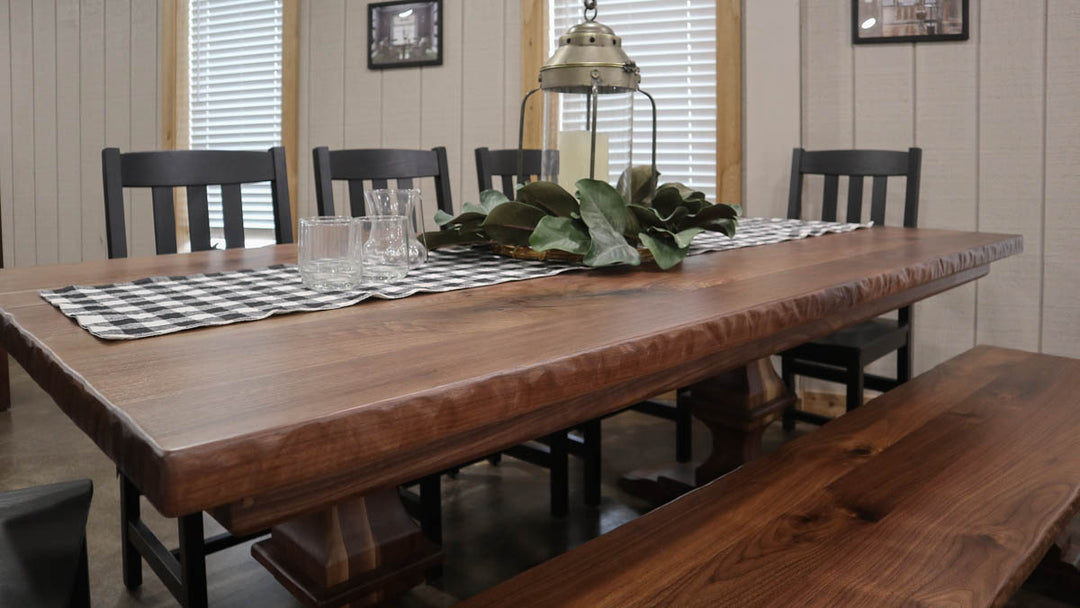 |#122| WALNUT FRANKLIN TABLE & BENCH