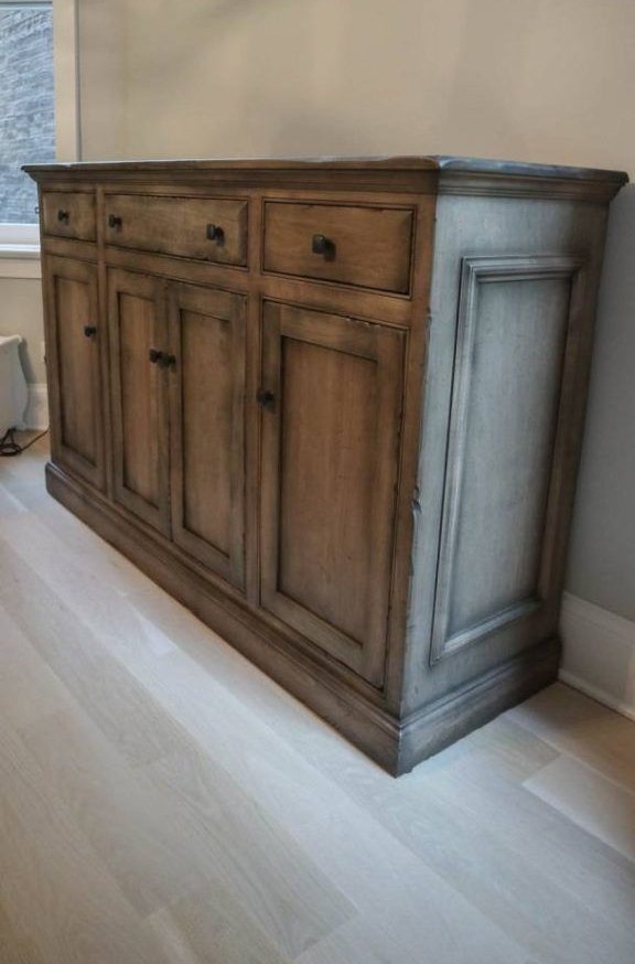 Julie-Buffet-19x65x40-brown-maple-Prado-Blackm-Shadow-Flat-level-5-distress-on-top-and-edges-random-rounding