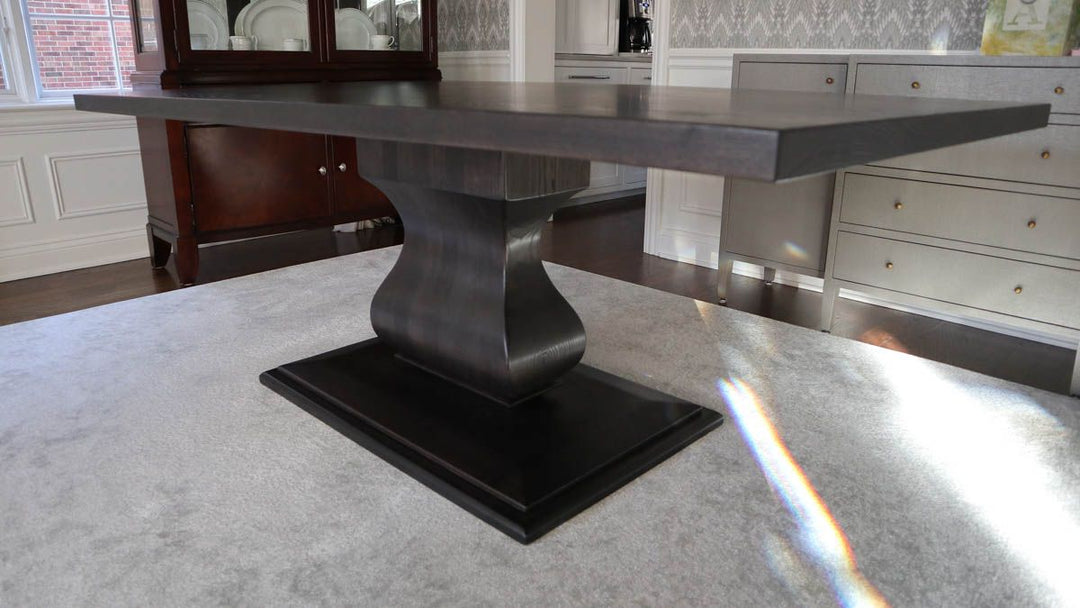 LaGrange 42x80x30 Stretched Belly ash thick top clean edge no distress Gray Espresso satin