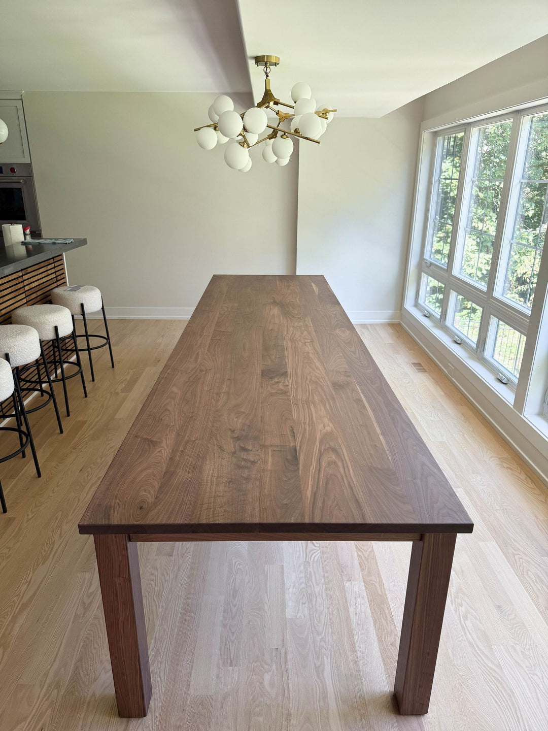 Lisle 40x144x30 Traditional Four Leg Walnut Standard Top 3 Apron Clean Edge No Distress Natural Flat