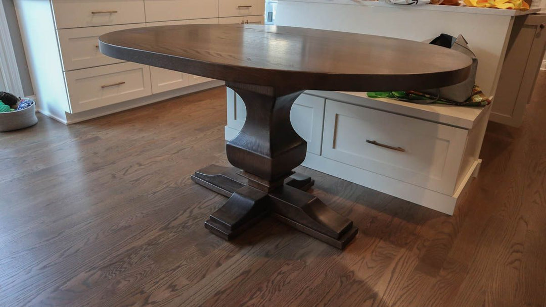 Lisle 42x58x30 Anchor 10 feet at floor all ash thick top no apron clean edge no distress no grooves Charwood satin 1