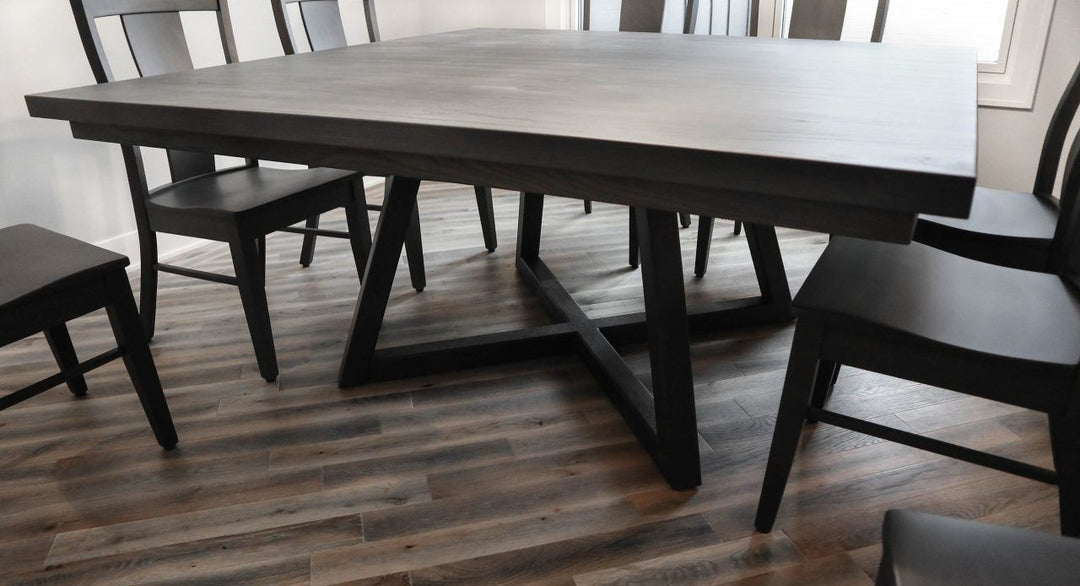 Lombard 66x66x30 custom angled Reflection Base thick top ash 2 apron 2 inset clean edge no distress Slate flat Flatter Black base Maverick bm Slate flat 2 1280x694