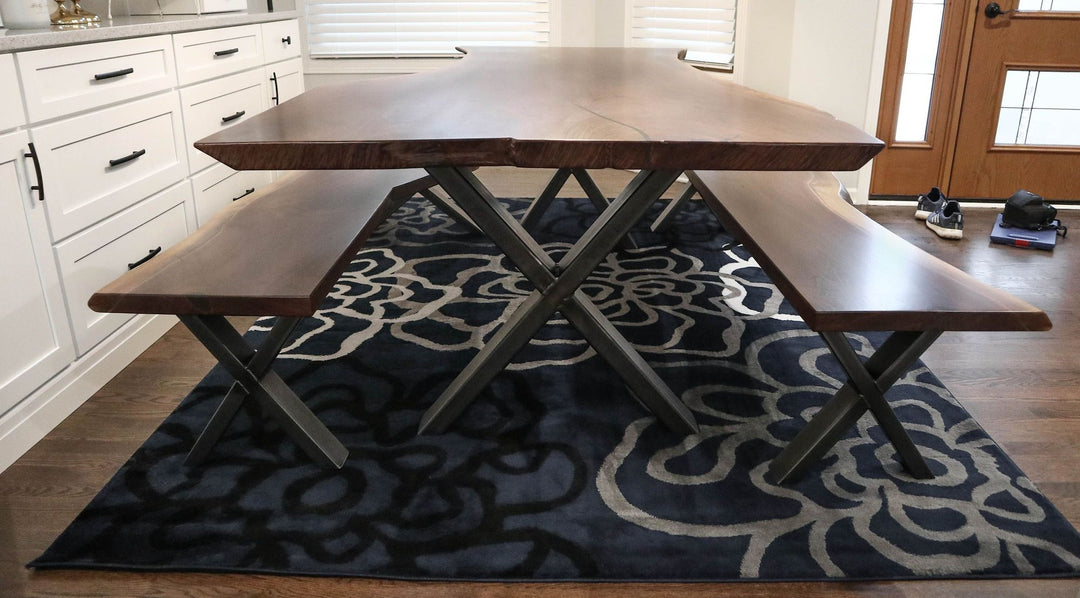 Metal-X Walnut Slab Natural Satin Natural Steel