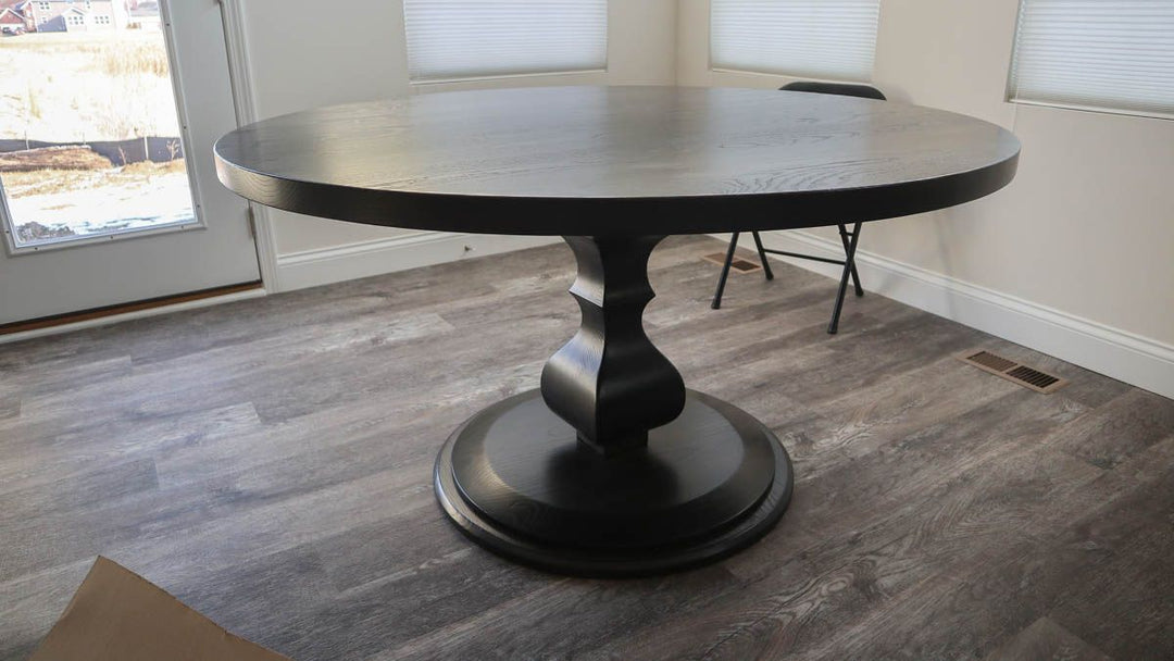 Miksanek Plainfield 56 Tuscan 9 platform ash thick top no apron clean edge no grooves no distress Dark Knight satin 2 1