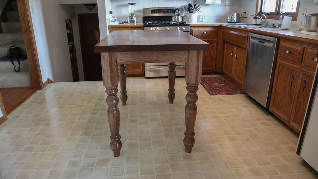 Minooka 30x48x36 Four0leg 1743 Wilmington all hickory apron no distress no grooves clean edge Traditional Brown light satin
