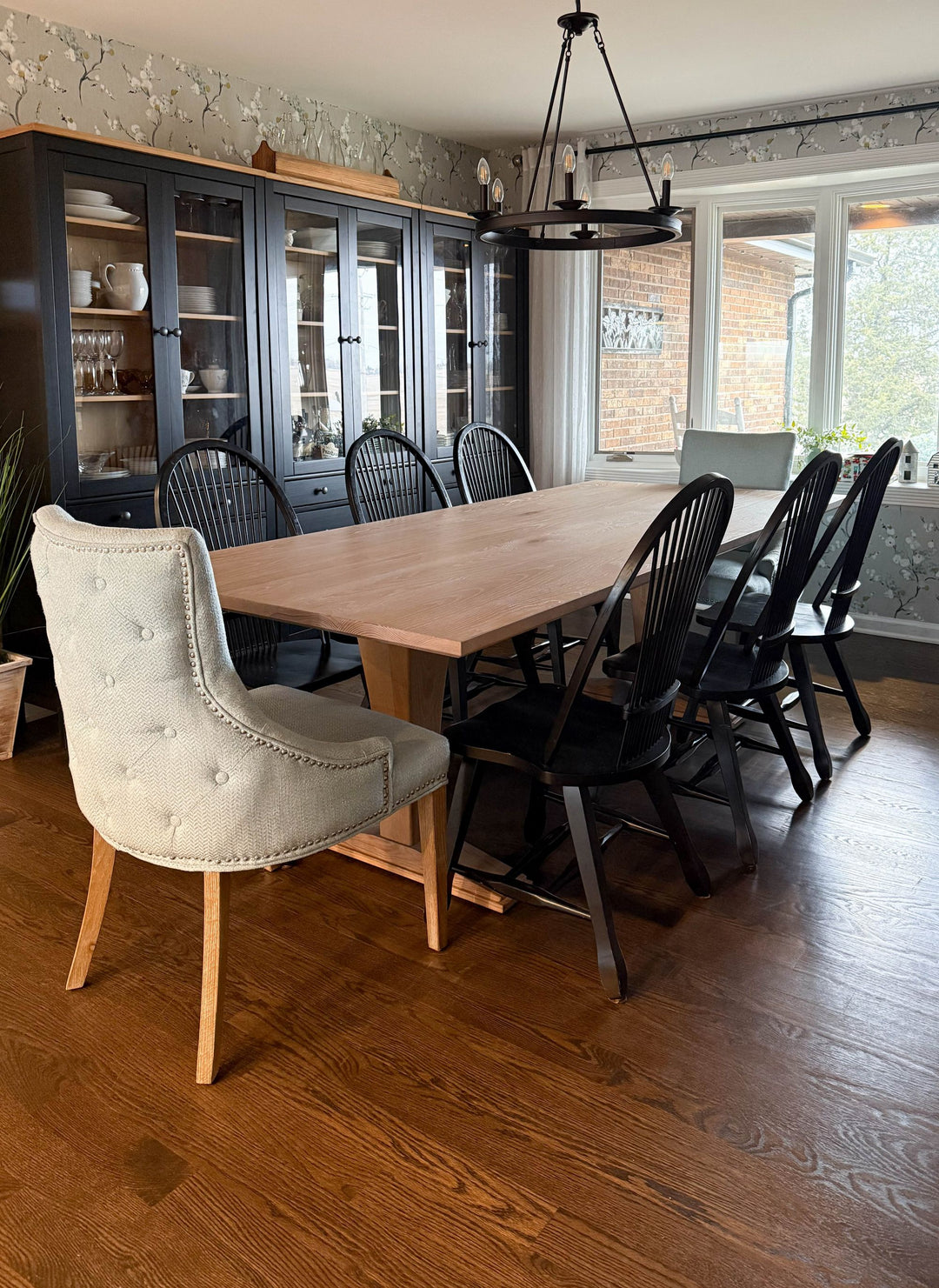 Mokena 42x90 Meredith Ash Thick Top No Apron Beveled Underside Clean Edge No Distress Natural Earth White Cerused Flat