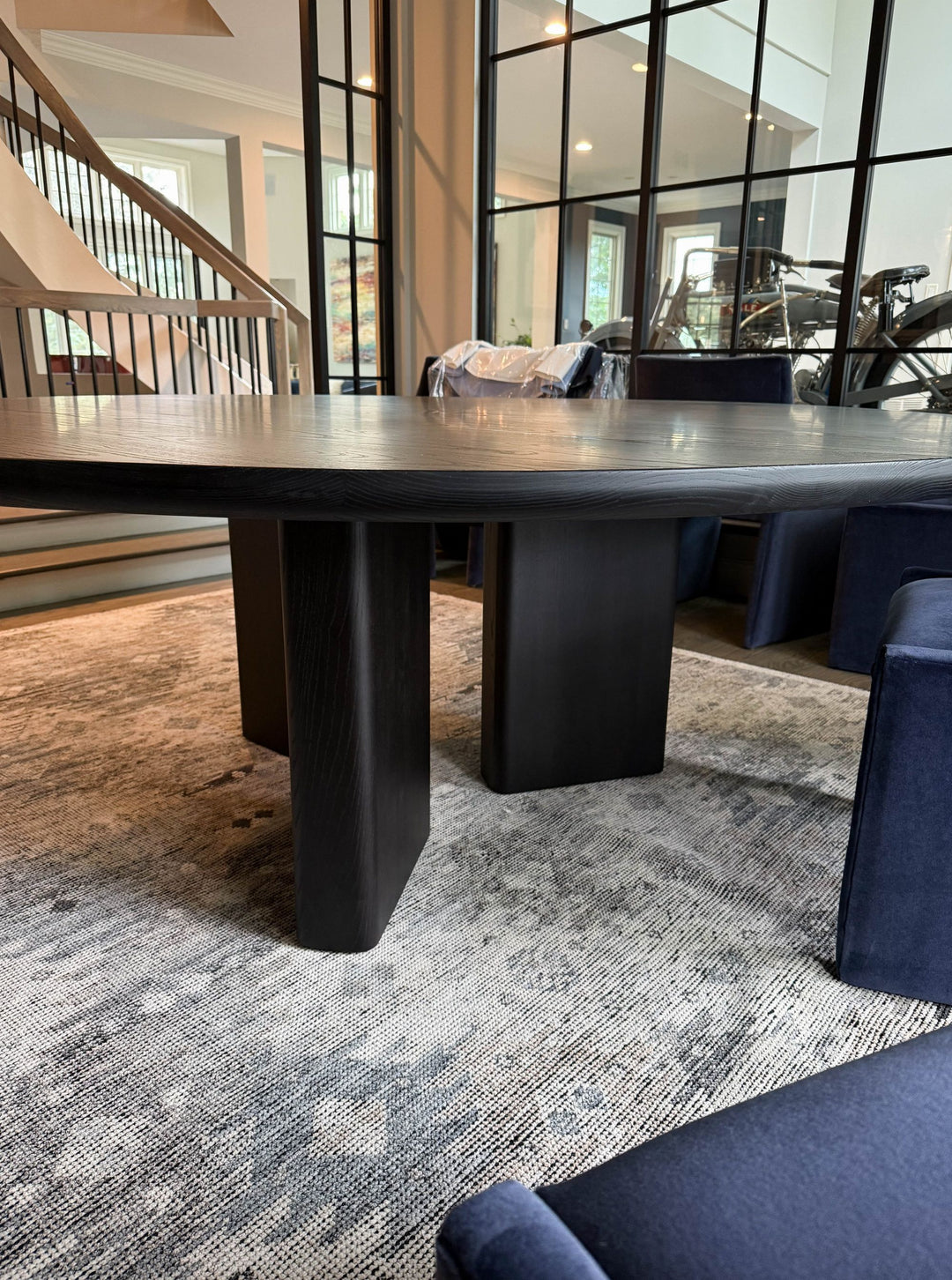 Oak Brook 78 Casey Pedestal Ash Underside Roundover Black Espresso Flat