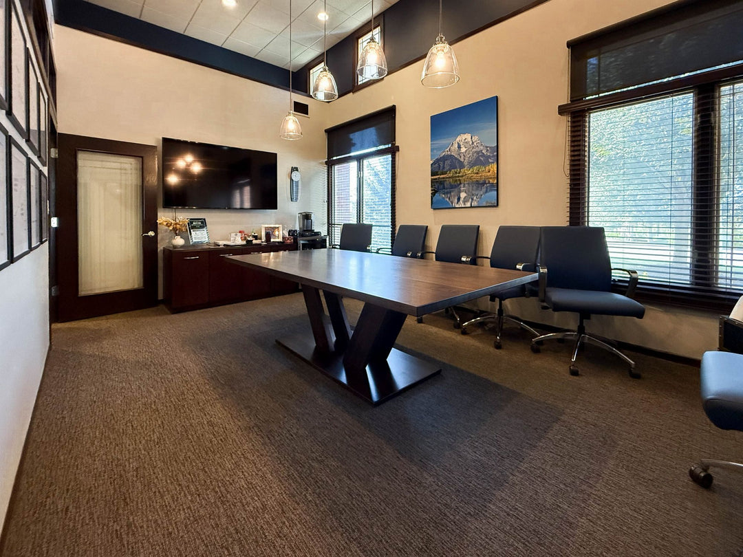 Orland Park 48x96x30 Marks Walnut Thick Top No Apron Clean Edge No Distress Shadow Satin