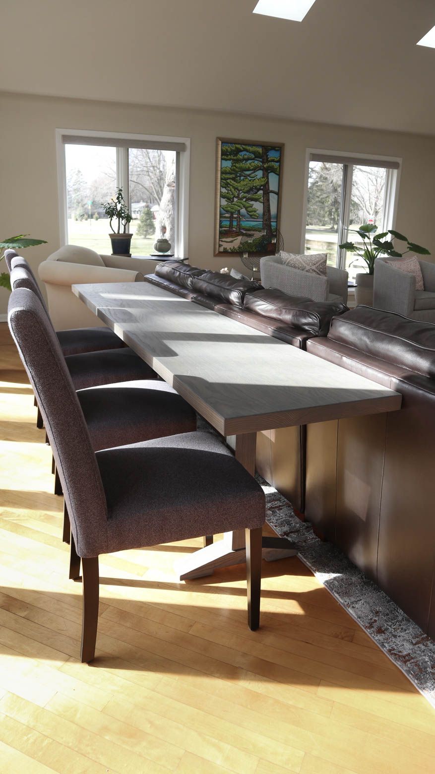 Prospect Heights 20x100x30 Wedgepost ash thick top no apron no cross brave clean edge no distress Fog flat