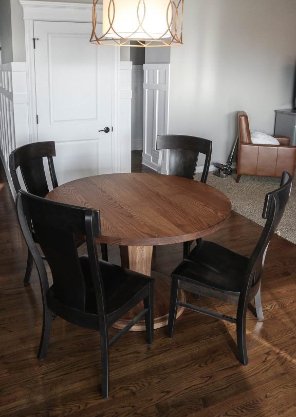 Shorewood 48 Meredith round base thick top clean edge no distress all ash Almond flat Lacombe bm Dark Knight satin 576x1024