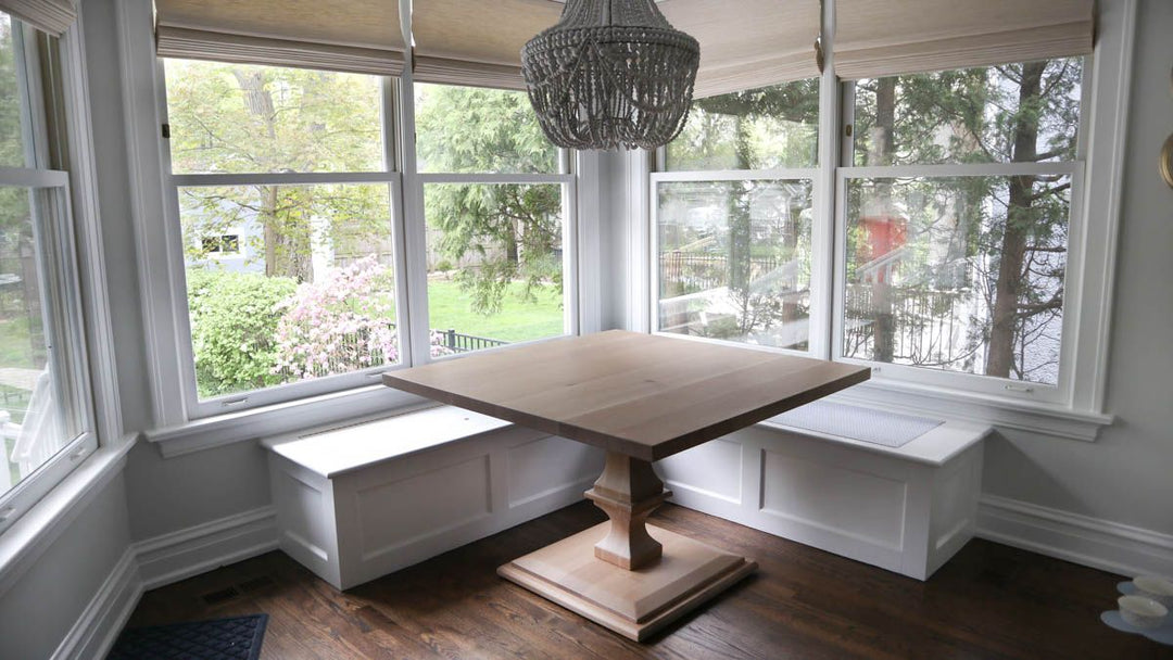 Wilmette 48x48x30 Franklin thick top no apron clean edge no distress qswo Cotton flat