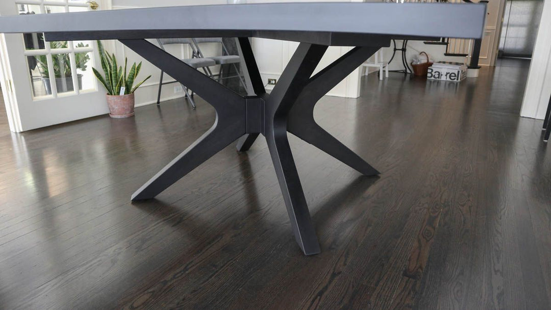 Wilmette 66x72 Brewer hard maple thick top no apron clean edge no distress Black Espresso Flat